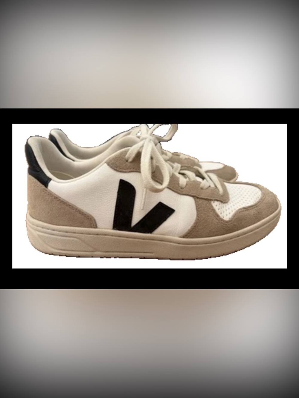 Veja V-10 CHROMEFREE LEATHER WHITE BLACK SAHARA US 10, EU 41